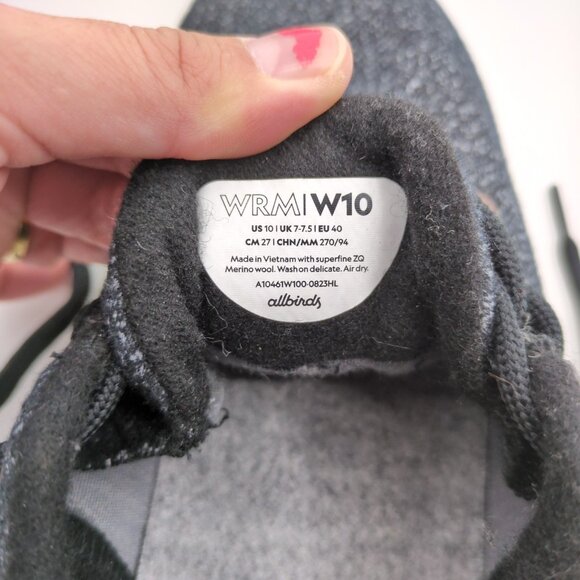 Allbirds Wool Runner Mizzles W10 Gray Water Repellent‎ Sneakers Merino Walking - Picture 5 of 9